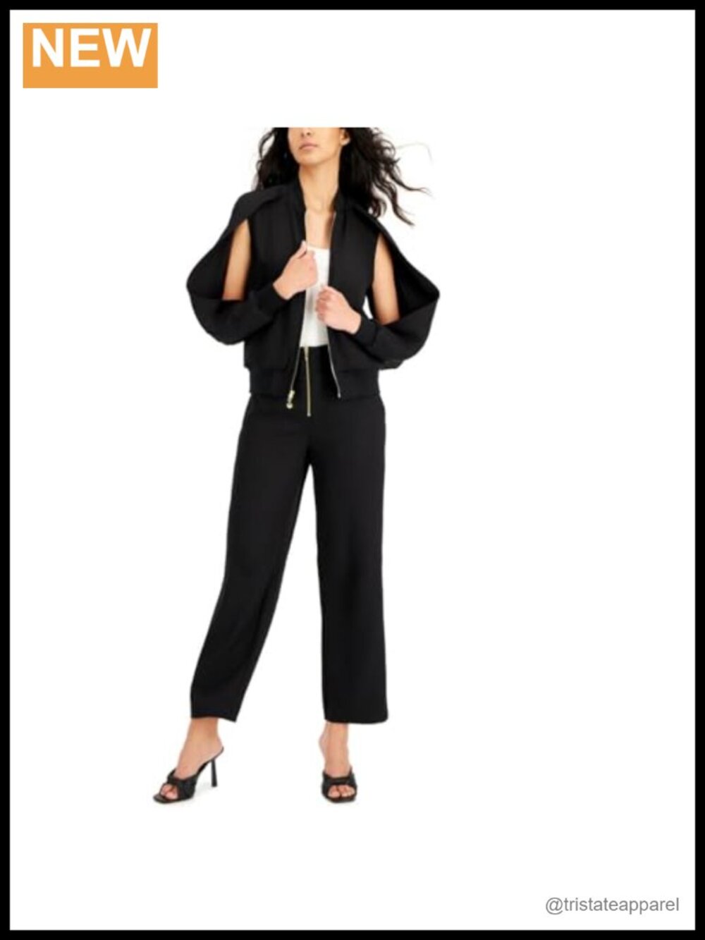 Donna Karan Womens Casual Blazer Jacket 3/4 Sleeve Zip Front